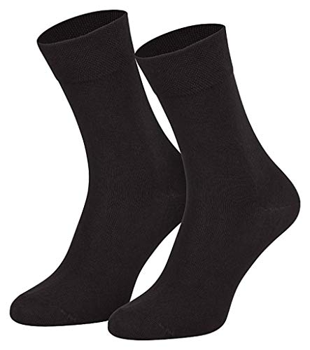 Dameris 3 Paar schwarze Komfortsocken Herrensocken Anzugsocken Baumwollsocken ohne Gummi 43-46 von Dameris