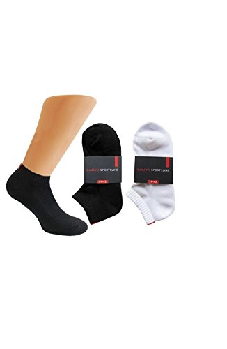 Dameris 6 PAAR Damen Sneaker Socken Sportline Frotteesohle 9180 (39/42, schwarz) von Dameris