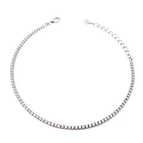 Dünnes Tennis Armband aus 925 Sterling Silber Rhodiniert Weißgold mit Weißer Zirkonia Argento Dünnes Tennis Armband aus 925 Sterling Silber Rhodiniert Weißgold mit Weißer Zirkonia Argento von Damiano Argenti