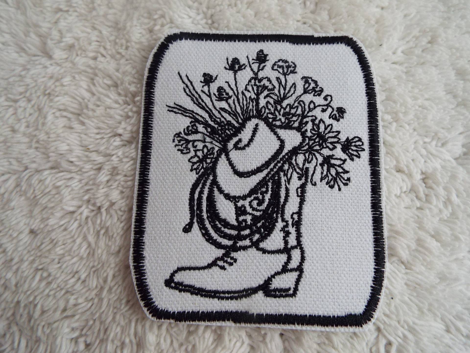 Western Cowboy Boot Hut Seil Blumen Gestickt Aufnäher von DamienCraftShop