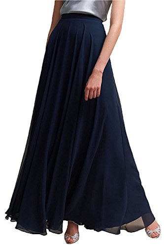 Damier Damen Elegant Flowy Maxi Rock Hohe Taille Retro Abendröcke Doppelte Schicht Langer Rock von Damier