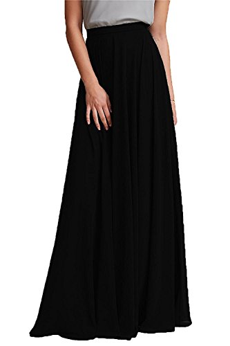 Damier Damen Elegant Flowy Maxi Rock Hohe Taille Retro Abendröcke Doppelte Schicht Langer Rock von Damier