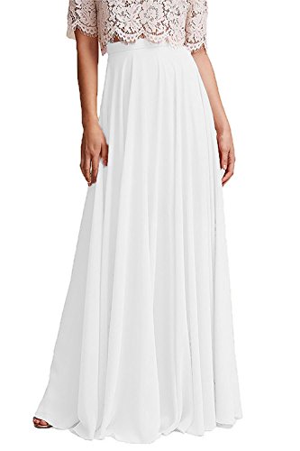 Damier Damen Elegant Flowy Maxi Rock Hohe Taille Retro Abendröcke Doppelte Schicht Langer Rock von Damier