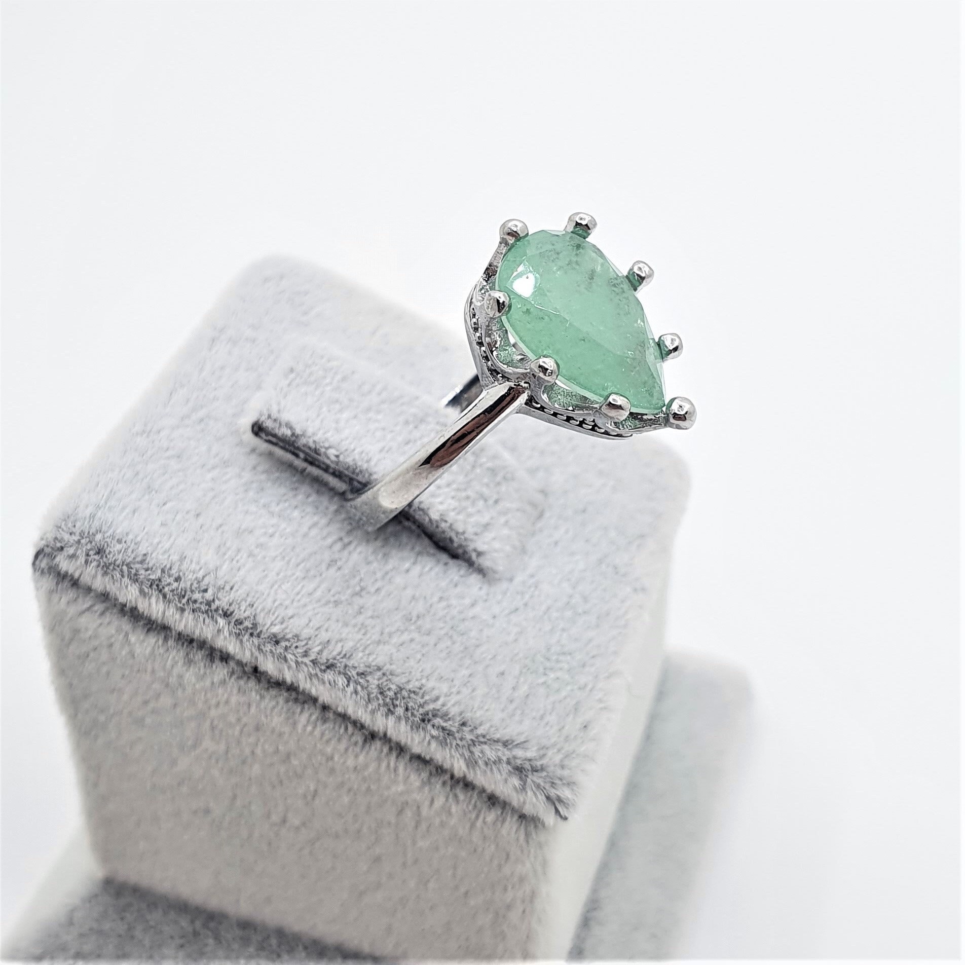 925 Sterling Silber Natürliche Eis Grün Edelstein Paraiba Turmalin Tropfen Ringe, Neon Grüne Geschenk Für Frauen, Sie von DaminaJewelry