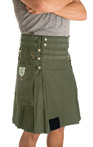 Damn Near Kilt 'Em Taktischer Utility-Kilt für Herren, Militär, Grün, Large-X-Large von Damn Near Kilt 'Em