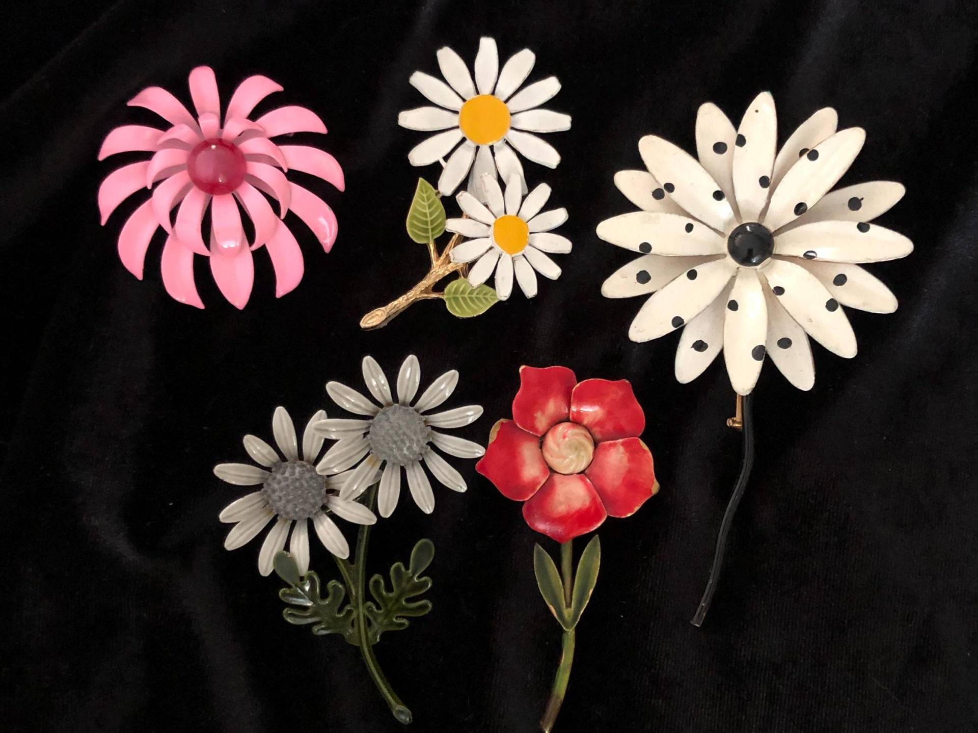 Vintage Emaille Blumen Brosche Toll Retro Mod 50Er Und 60Er Jahre Broschen. Capri, Original Von Robert, ++ von DamselFarmVintage