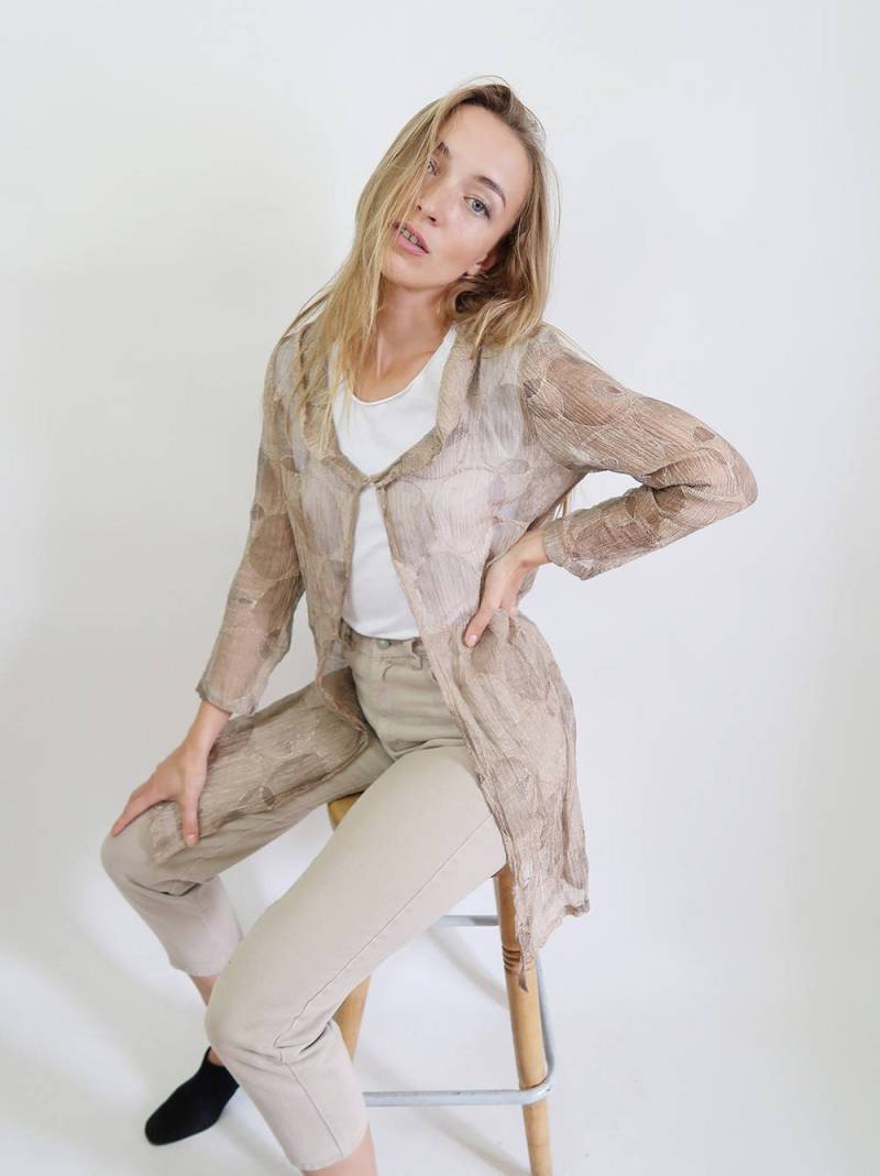 Schöne Gold Sehen Durch Schillernde Bluse, Groovigen Bluse von DamselflyGoods
