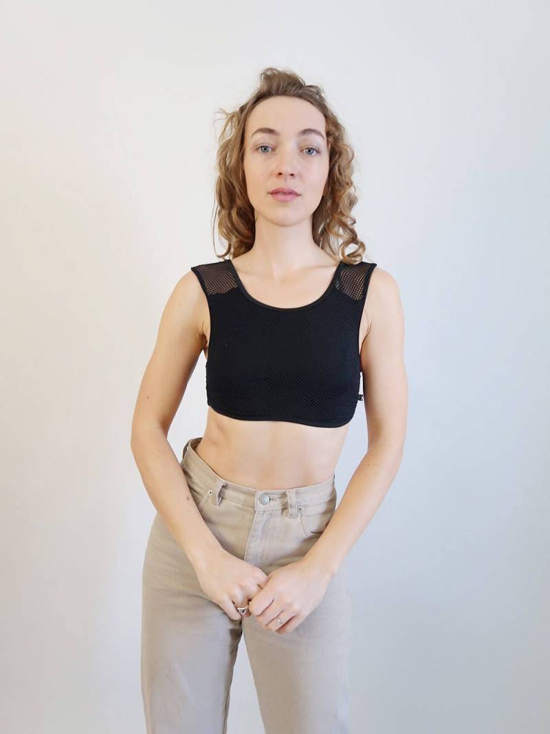 Schwarz Sport-Bh/Bustier Mit Mesh-Träger von DamselflyGoods
