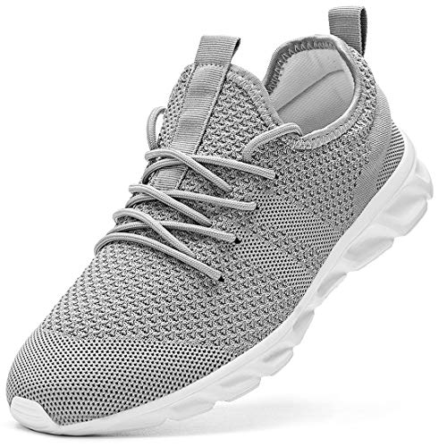 Damen Laufschuhe Turnschuhe Sportschuhe Sneaker Running Tennis Schuhe Freizeit Straßenlaufschuhe Fashion Leichtgewichts Atmungsaktiv Walkingschuhe Outdoor Fitness Jogging Sportsschuhe Grau 36 EU von Damyuan