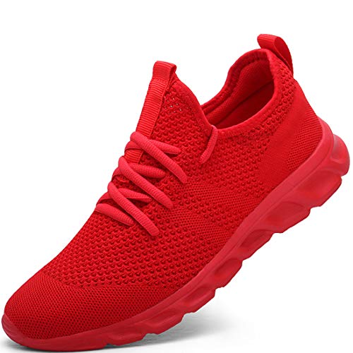 Damen Laufschuhe Turnschuhe Sportschuhe Sneaker Running Tennis Schuhe Freizeit Straßenlaufschuhe Fashion Leichtgewichts Atmungsaktiv Walkingschuhe Outdoor Fitness Jogging Sportsschuhe Rot 36 EU von Damyuan