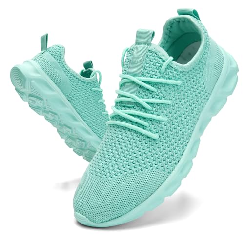 Damen Schuhe Turnschuhe Sportschuhe Laufschuhe Walkingschuhe Atmungsaktiv Sneakers Freizeitschuhe Straßenlaufschuhe Outdoor Fitnessschuhe Grün 38 EU von Damyuan