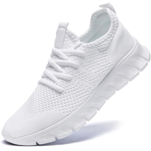 Damyuan Damen Schuhe Sportschuhe Sneaker Turnschuhe Laufschuhe Tennisschuhe lechit Fitnessschuhe Slip on Weiss Walkingschuhe Weiß 38 von Damyuan