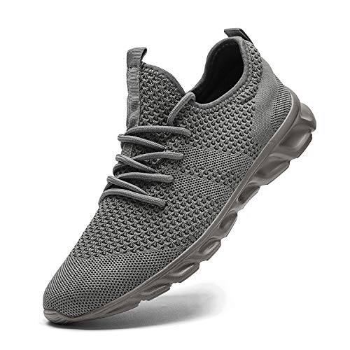 Damyuan Herren Laufschuhe Schuhe Turnschuhe Sportschuhe Sneaker Freizeit Straßenlaufschuhe Leichtgewichts Atmungsaktiv Walkingschuhe Outdoor Fitness Joggingschuhe Sportsschuhe Grau 47 EU von Damyuan