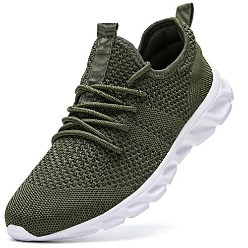 Damyuan Herren Laufschuhe Turnschuhe Sportschuhe Running Sneaker Freizeit Straßenlaufschuhe Fashion Leichtgewichts Atmungsaktiv Walkingschuhe Outdoor Fitness Jogging Sportsschuhe Grün 39 EU von Damyuan