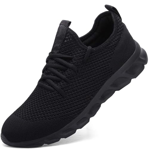 Damyuan Schuhe Herren Laufschuhe Turnschuhe Sportschuhe Sneaker Freizeit Straßenlaufschuhe Leichtgewichts Atmungsaktiv Walkingschuhe Outdoor Fitness Joggingschuhe Sportsschuhe Schwarz 48 EU von Damyuan