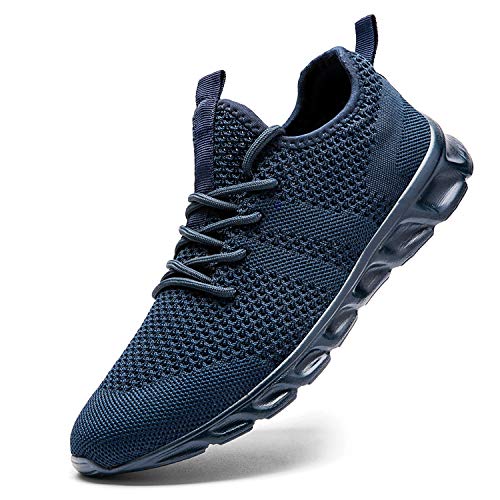 Herren Sneakers Laufschuhe Turnschuhe Sportschuhe Running Schuhe Freizeit Straßenlaufschuhe Fashion Leichtgewichts Atmungsaktiv Walkingschuhe Outdoor Fitness Jogging Sportsschuhe Blau 40 EU von Damyuan