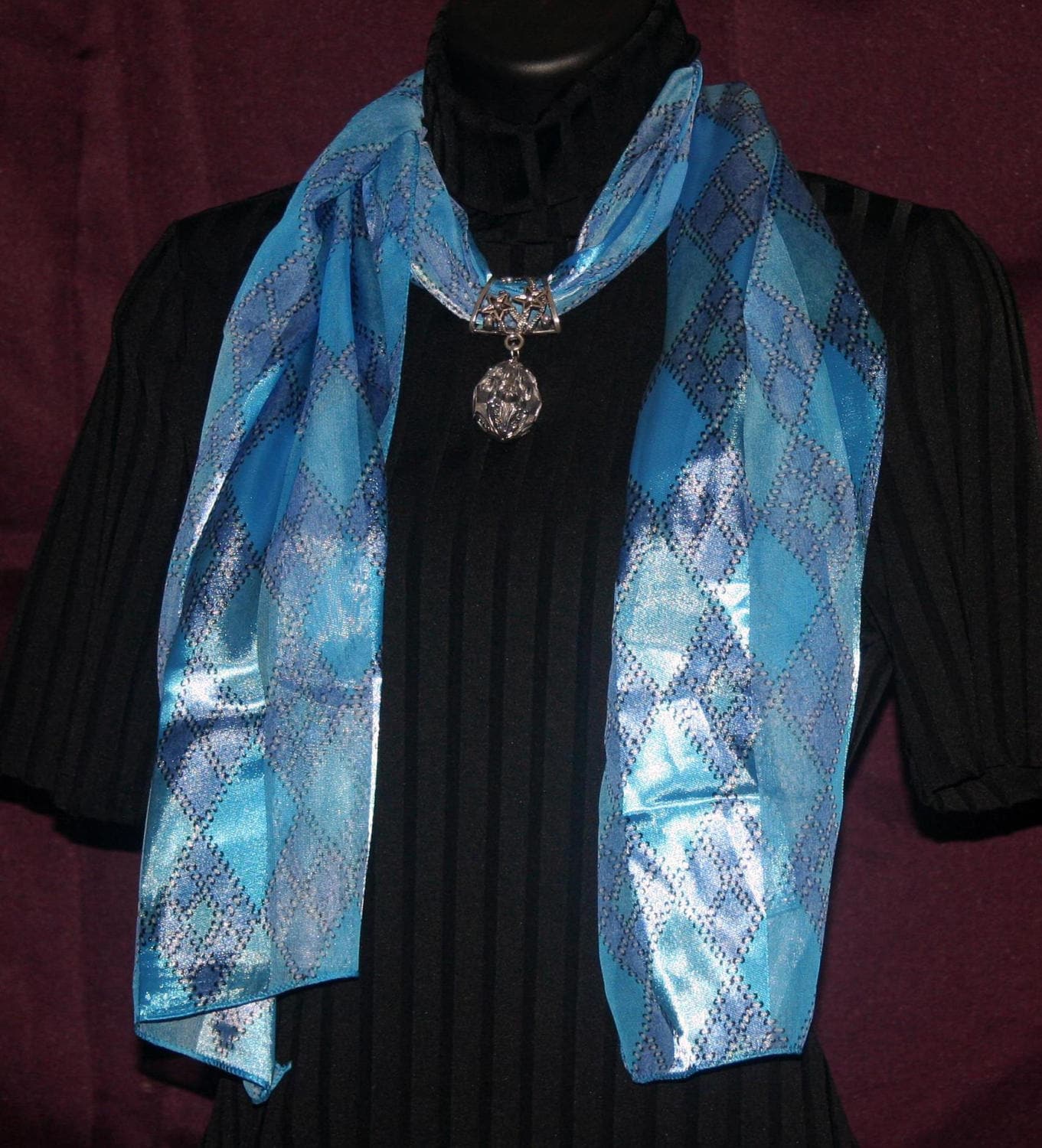 Schal W/Schmuck Zubehör - Blue Multi Schal W/Schmuck Zubehör - Blue Multi von DanDeeCreationsShop