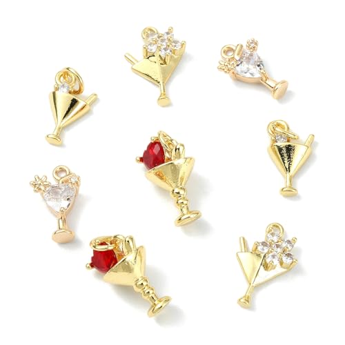 DanLingJewelry Cocktail-Weinglas-Anhänger mit Zirkonia, für Hochzeit, Party, Saft, Getränke, zur Schmuckherstellung, Ohrringe, Halsketten, 8 Stück DanLingJewelry Cocktail-Weinglas-Anhänger mit Zirkonia, für Hochzeit, Party, Saft, Getränke, zur Schmuckherstellung, Ohrringe, Halsketten, 8 Stück von DanLingJewelry