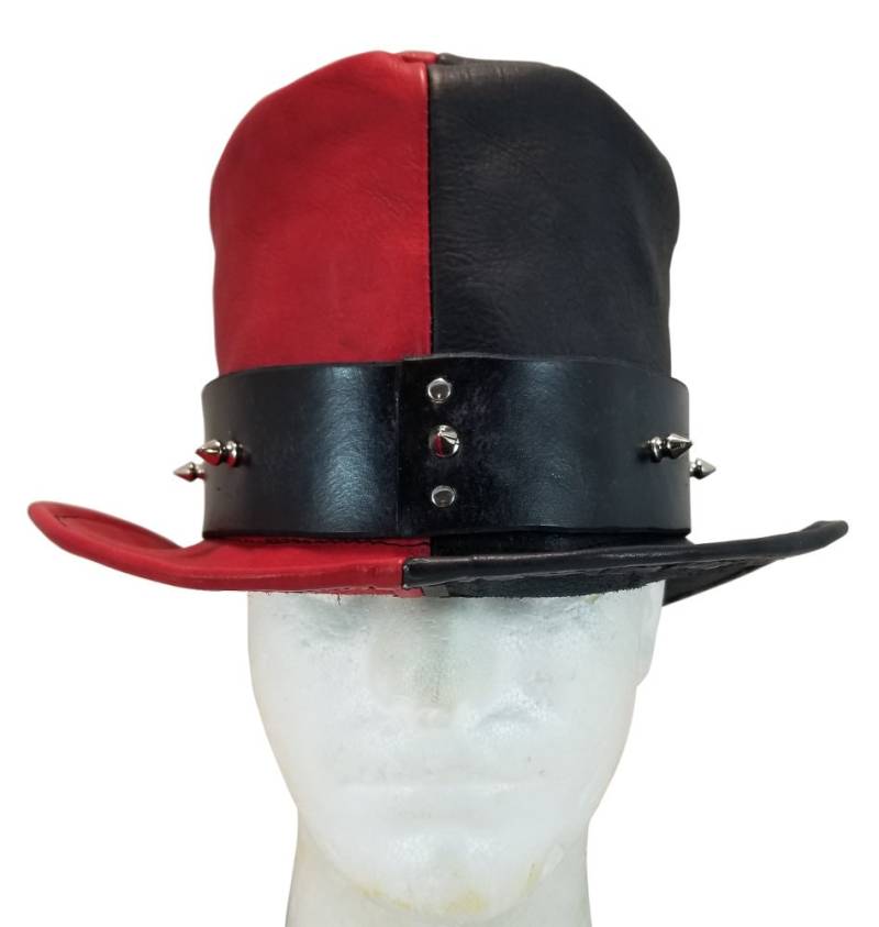 Rot Und Schwarzer Leder Hut Mit Narbenhutband von DanTheLefty