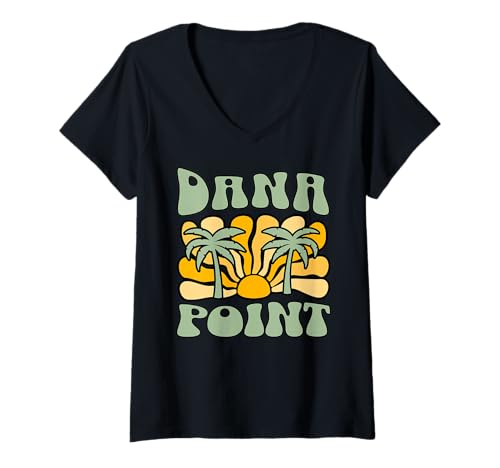 Damen Dana Point T-Shirt mit V-Ausschnitt Damen Dana Point T-Shirt mit V-Ausschnitt von Dana Point Beach California Surfing Surf Ocean USA