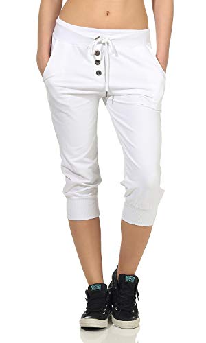 DANAEST Damen Jogginghose 3/4 (654), Grösse:S, Farbe:Weiß von DANAEST