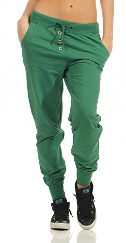 DANAEST Damen Freizeithose Sporthose Sweat Pants lang (623), Grösse:L / 40, Farbe:Grün von DANAEST