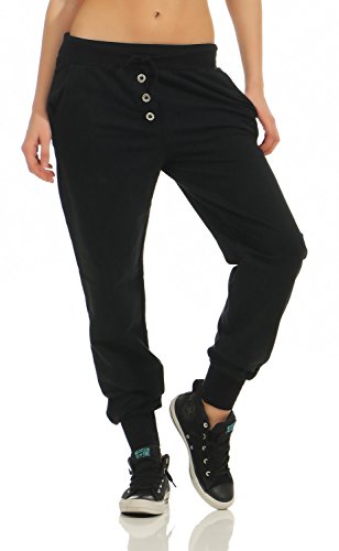 DANAEST Damen Freizeithose Sporthose Sweat Pants lang (623), Grösse:M / 38, Farbe:Schwarz von DANAEST