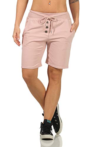 DANAEST Damen Bermuda Shorts Kurze Sporthose Sweatpants Einfarbig Loose (662) (M, Rosa) von DANAEST