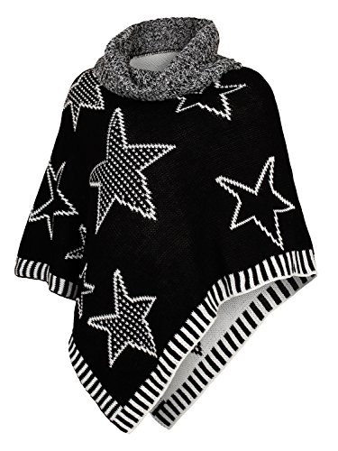 DANAEST Kinder Mädchen Strick Poncho (567), Farbe:Schwarz, 8 Jahre von DANAEST