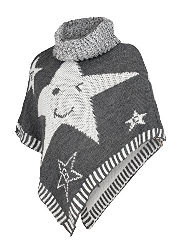 Danaest Kinder Mädchen Strick Poncho (601), Farbe:Grau, Kinder Poncho:164/14 Jahre von Danaest