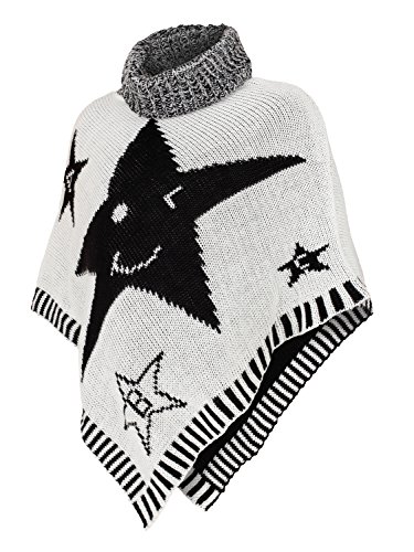 Danaest Kinder Poncho Rollkragen Pullover Umhang Winter (601), Farbe:Weiß,128/8 Jahre von Danaest