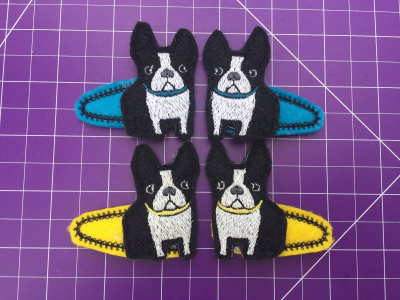 Boston Terrier Filz-Haarspange von DanasStitchNSundries
