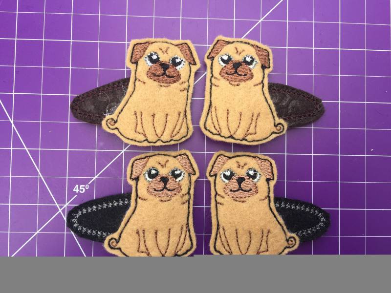 Pug Felt Haar Clip von DanasStitchNSundries