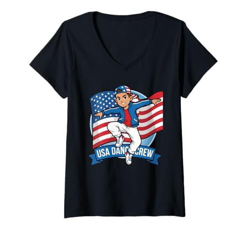 Damen USA National Dance Day Geschenk für Tänzer Männer Jungen Kinder Ehemann T-Shirt mit V-Ausschnitt Damen USA National Dance Day Geschenk für Tänzer Männer Jungen Kinder Ehemann T-Shirt mit V-Ausschnitt von Dance Lover Dancing Competition Graphic Design