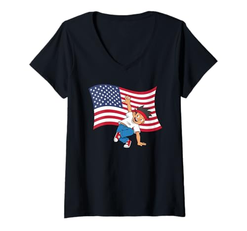 Damen USA National Dance Day Geschenk für Tänzer Männer Jungen Kinder Ehemann T-Shirt mit V-Ausschnitt Damen USA National Dance Day Geschenk für Tänzer Männer Jungen Kinder Ehemann T-Shirt mit V-Ausschnitt von Dance Lover Dancing Competition Graphic Design