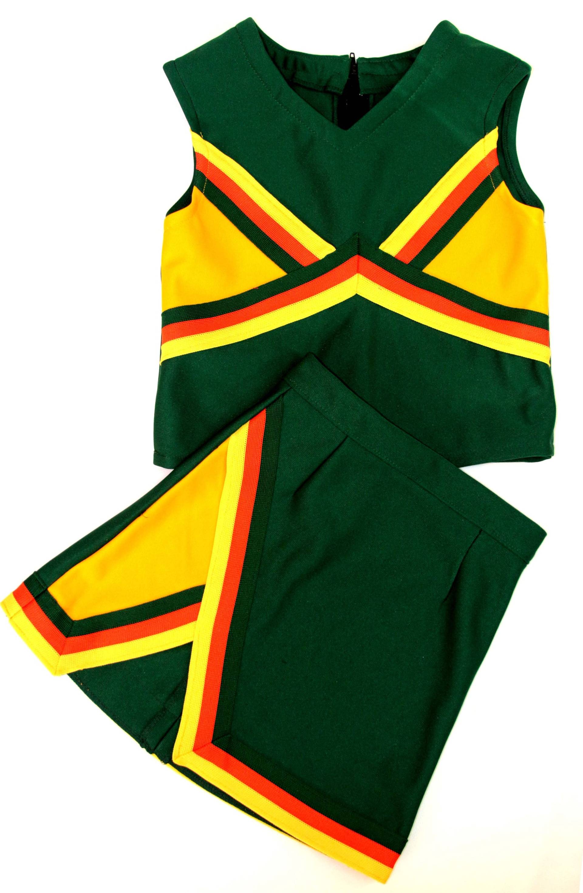 Cheerleader Uniformen Mädchen Kleinkind Größe 4 Clover Farben Spirit School Grün Gold Orange Überprüfen Größen Details Beschreibung von DancewearByDiana