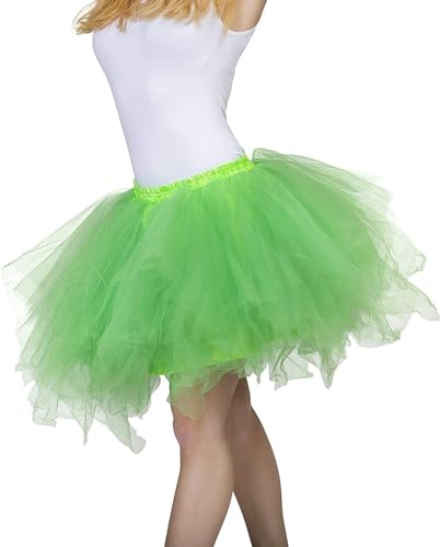 Dancina Damen Petticoat 50er Jahre Retro Tutu Tüllrock Normale und Große Größen, Grün, Gr. 42-46 von Dancina