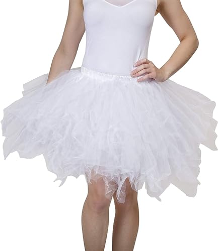 Dancina Damen Petticoat 50er Jahre Retro Tutu Tüllrock Normale und Große Größen, Weiß, Gr. 42-46 von Dancina