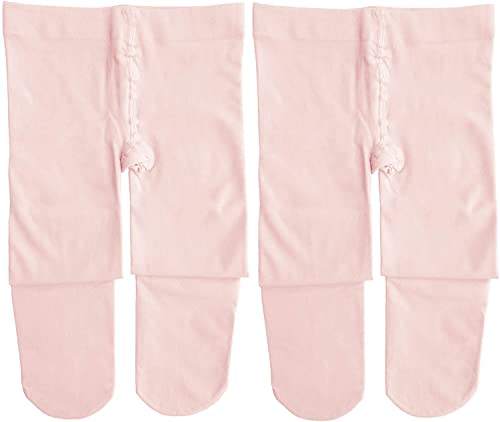 Dancina Mädchen Ballett Strumpfhose Ultra-Stretch Mikrofaser M (122-140) Rosé-Apricot x2 von Dancina