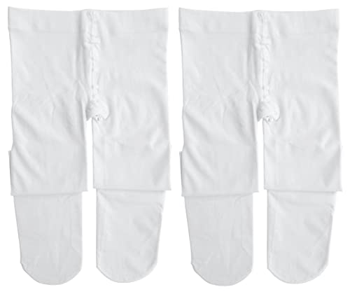 Dancina Mädchen Ballett Strumpfhose Ultra-Stretch Mikrofaser M (122-140) Weiß x2 von Dancina