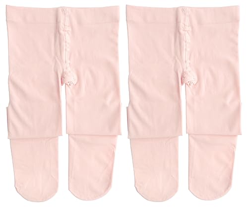 Dancina Mädchen Ballett Strumpfhose Ultra-Stretch Mikrofaser S (104-122) Rosé-Apricot x2 von Dancina