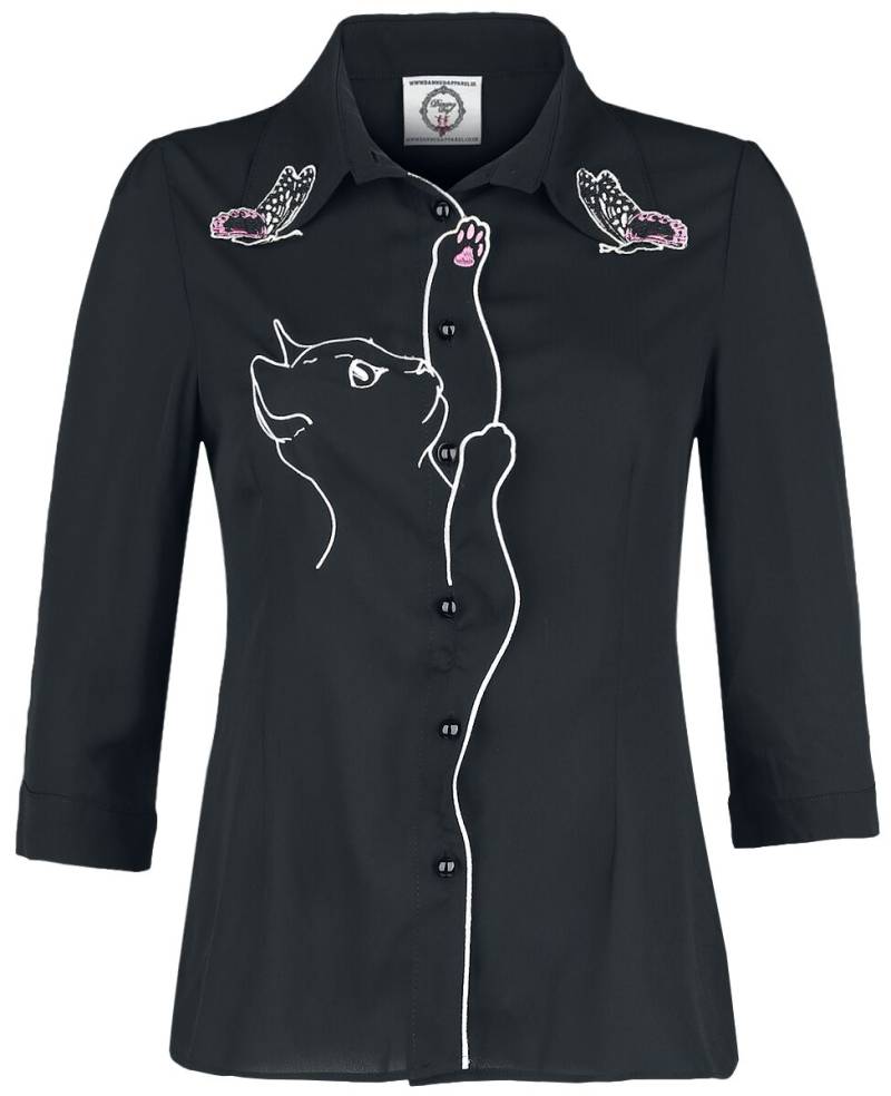 Dancing Days - Rockabilly Bluse - Snow Bird Shirt - S bis 3XL - für Damen - Größe XL - schwarz von Dancing Days