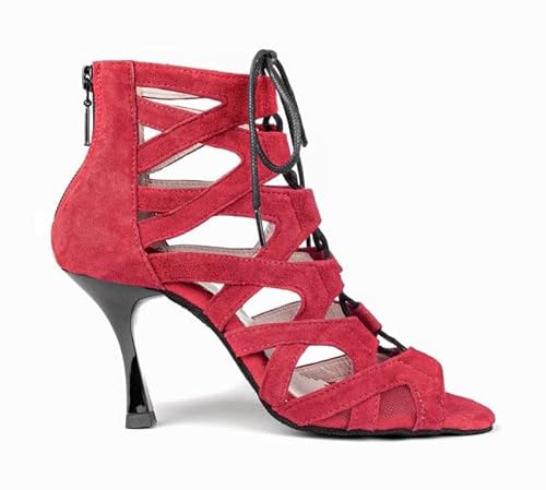 Dancing Queens Tanzschuhe Portdance PD804 PRO NET Nubuck in Rot inkl. Tanzschuhsäckchen von Dancing Queens