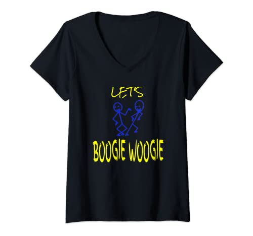 Damen BOOGIE WOOGIE Dancers Love T-Shirt mit V-Ausschnitt von Dancing Shirts BJW