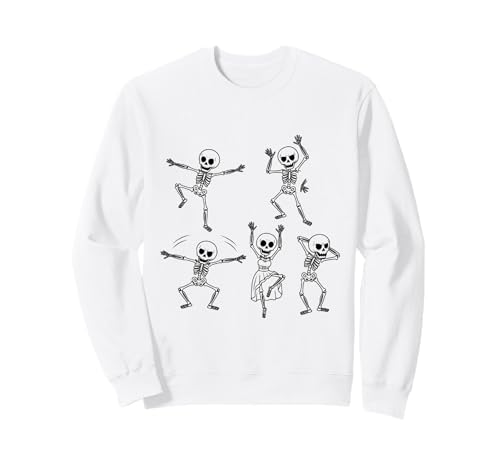 Kürbis Skelett Gruselig Halloween Männer Frauen Jungen Mädchen Sweatshirt von Dancing Skeletons Dance Challenge Boys Girl Kids