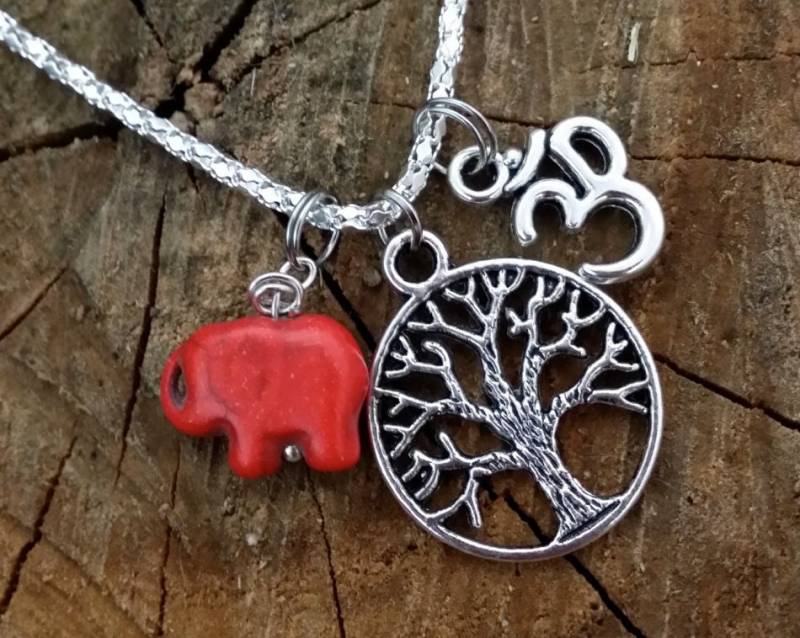 Das Leben Ist Gut Om Bodhi Baum Des Lebens Und Der Liebe Rot Türkis Elefant Anhänger Silber Halskette 18 "Heilung Cluster Fruchtbarkeit Das Leben Ist Gut Om Bodhi Baum Des Lebens Und Der Liebe Rot Türkis Elefant Anhänger Silber Halskette 18 "Heilung Cluster Fruchtbarkeit von DancingGypsies