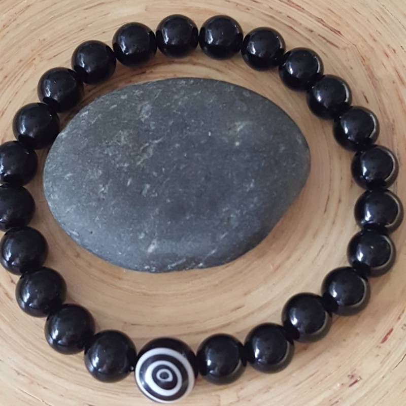 Kristall Turmalin Spirale Evil Eye Schwarz Perlen Stretch Armband Männer Frau Alle Größen Kristall Turmalin Spirale Evil Eye Schwarz Perlen Stretch Armband Männer Frau Alle Größen von DancingGypsies