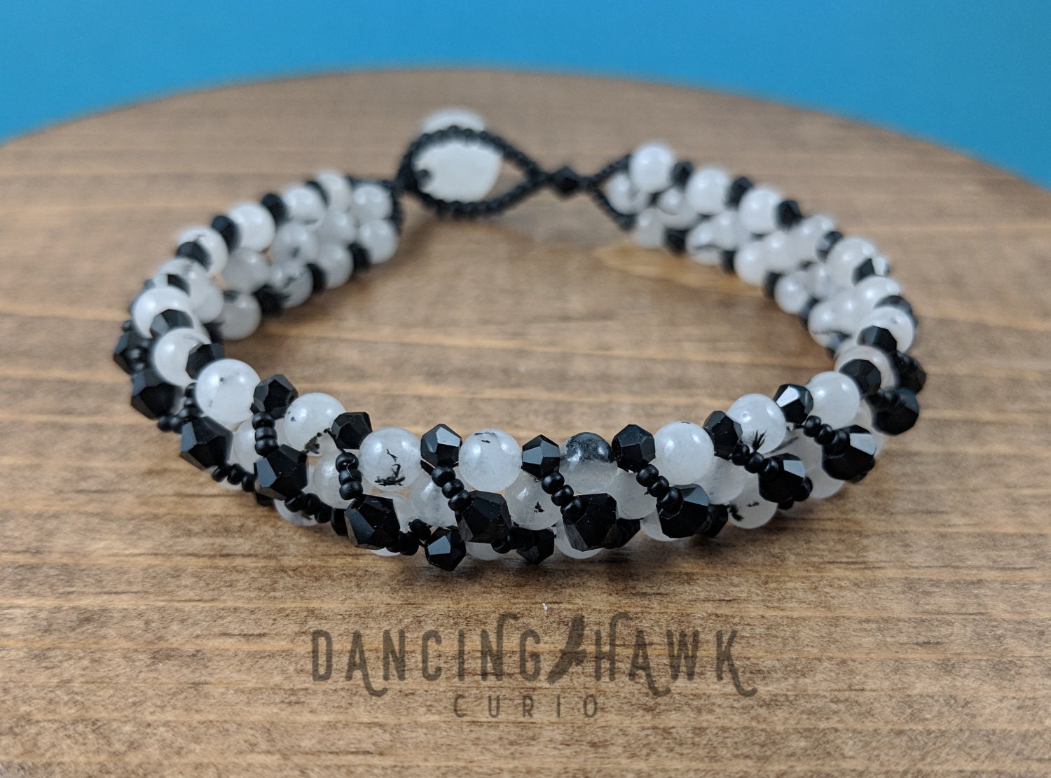 Edelsteine Und Blings - Turmalinquarz Schwarzen Bling Armband Nickelfrei Perle Weben Boho Edelstein Edelsteine Und Blings - Turmalinquarz Schwarzen Bling Armband Nickelfrei Perle Weben Boho Edelstein von DancingHawkCurio