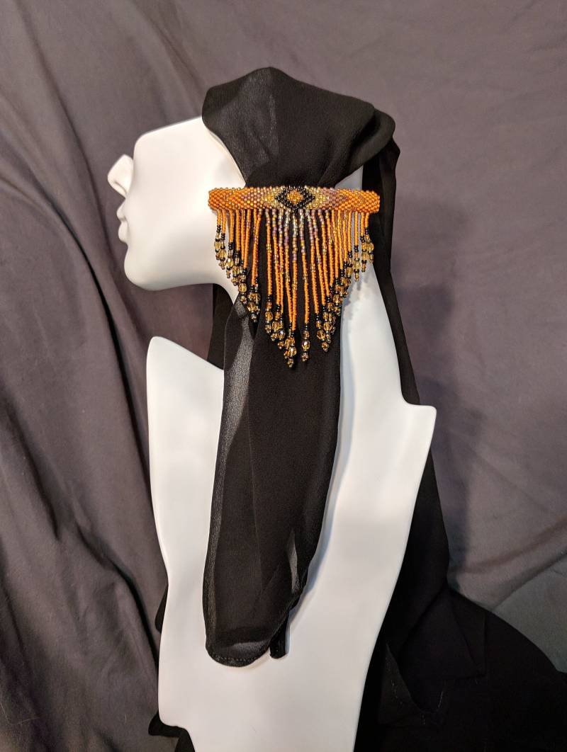 Kurze Dunkle Gold Perlen Haarspange V2 von DancingLightOregon