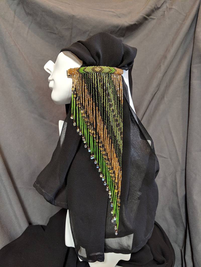 Lange Grüne Töne Perlen Haarspange von DancingLightOregon